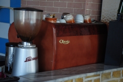 These machines produce superb espresso (captured in a bar in Çarshovë)