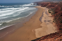 Legzira beach with its red rocks
